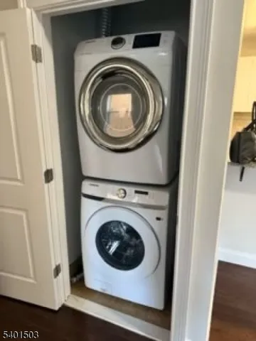 a utility room with washer and dryer