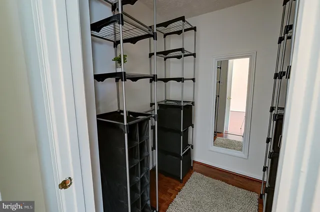 a view of a elevator and an empty room