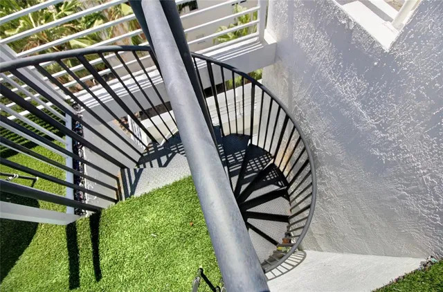 a view of stairs and patio