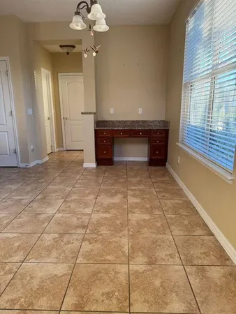 a view of a livingroom with a chandelier
