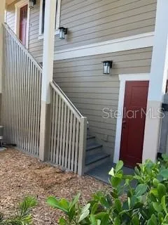 a view of a wooden door