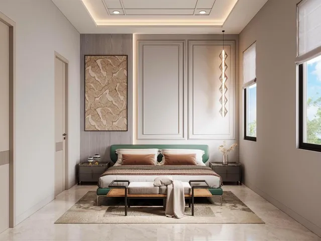 a living room with furniture and window