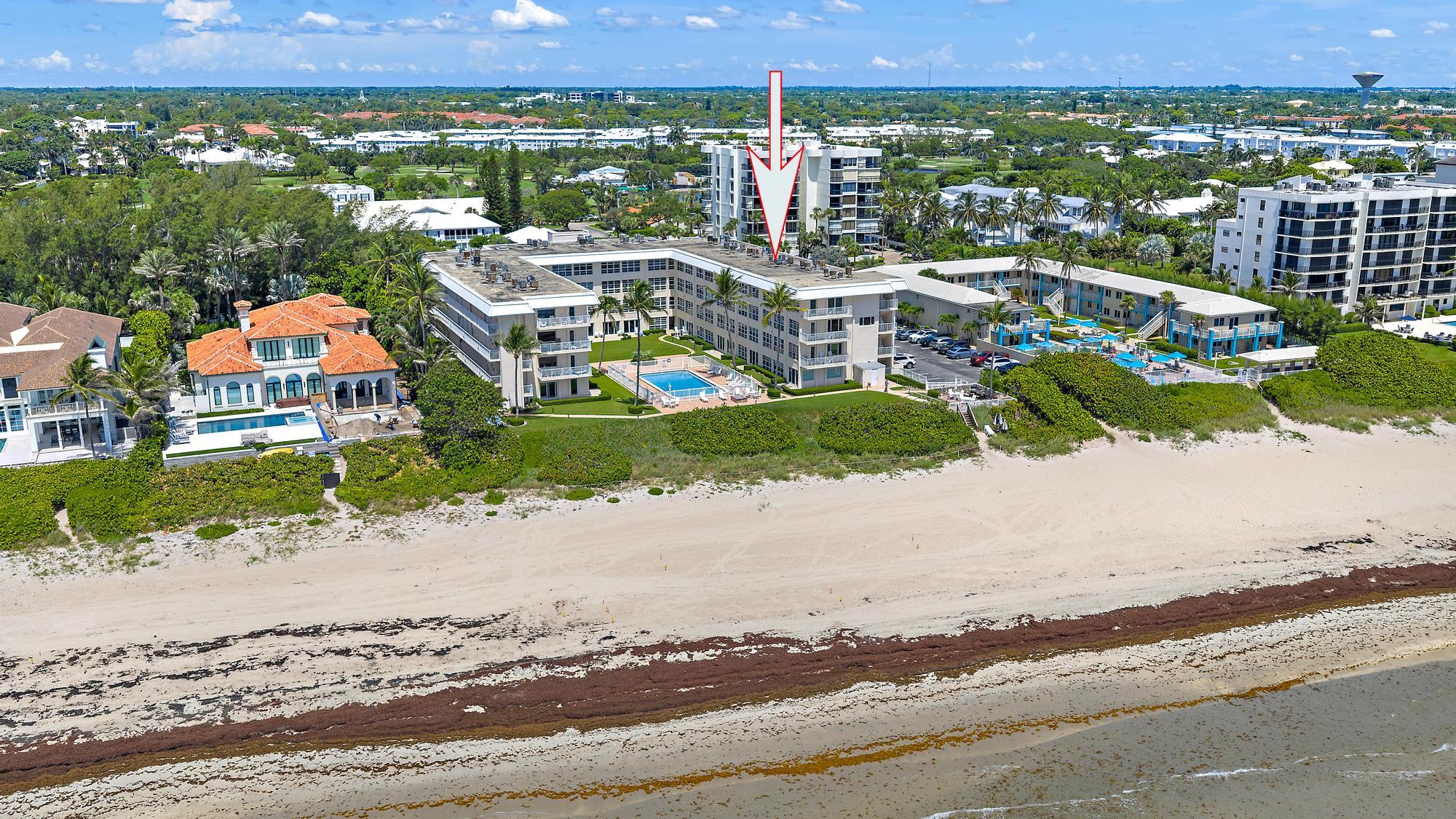 3851 North Ocean Boulevard, Unit 202 Gulf Stream, FL 33483 - Photo 20 of 20 an aerial view of residential houses with outdoor space and ocean view