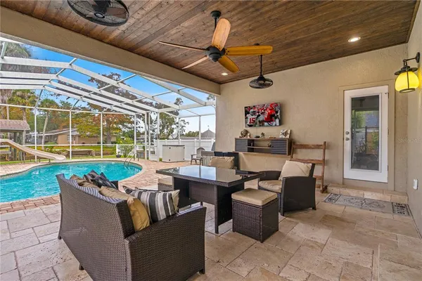 a view of a backyard with plants