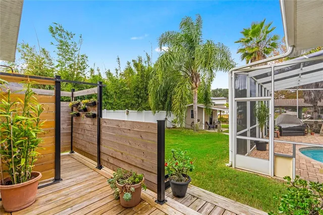 a view of a park with slide