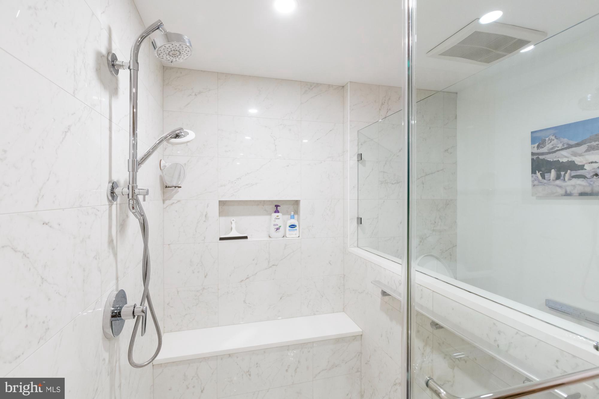 244 8th Street Southeast Washington, DC 20003 - Photo 48 of 53 a bathroom with a glass shower door