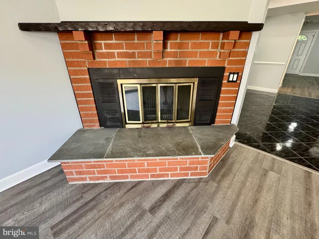 a view of a fireplace in a room