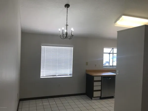 a view of a livingroom with a chandelier