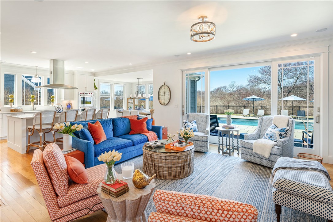 1048 Ocean Road Narragansett, RI 02882 - Photo 12 of 50 Living Room w/sliders to step out to deck and poolside patio
