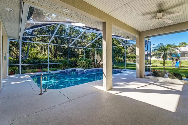 a view of backyard with green space