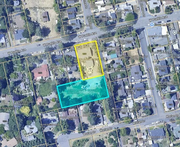 an aerial view of a house