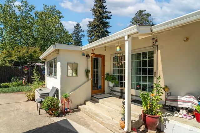 a view of a park with slide