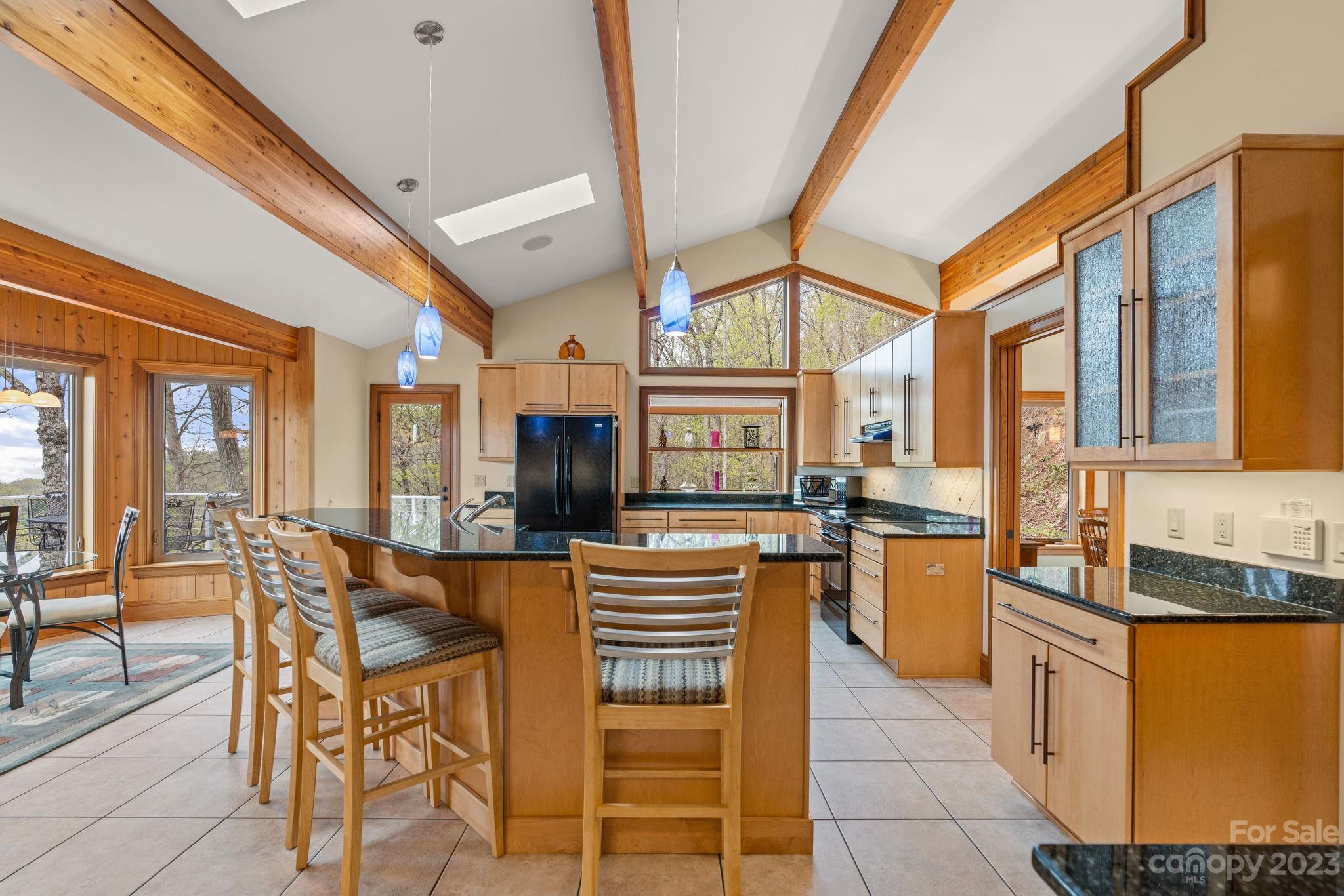 202 Mt Olive Drive Asheville, NC 28804 - Photo 21 of 48 a dining hall with stainless steel appliances granite countertop a stove and a refrigerator