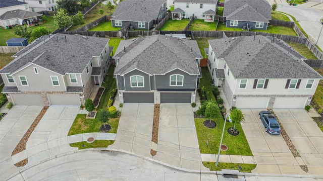 an aerial view of a house