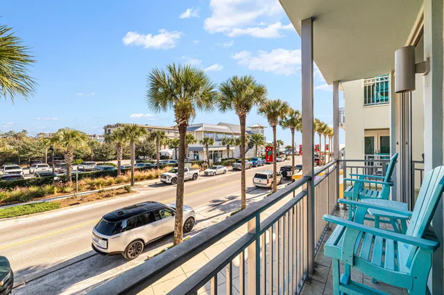 a city view from a balcony