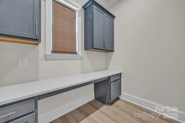 a hallway with window