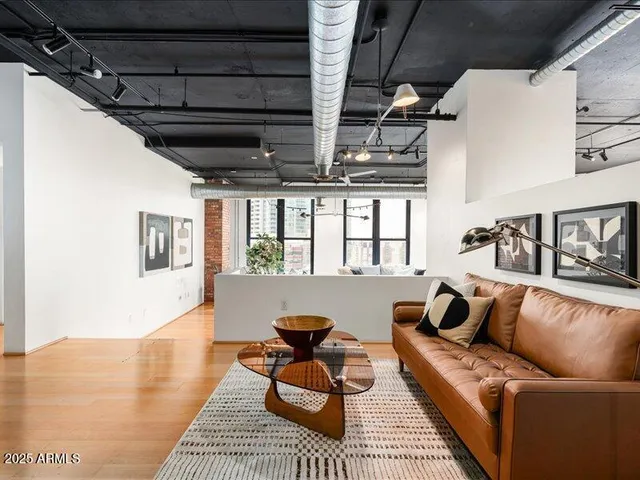 a living room with furniture