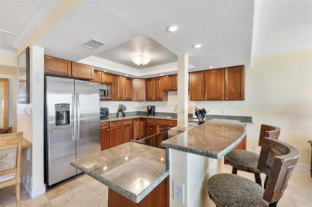 a balcony with furniture