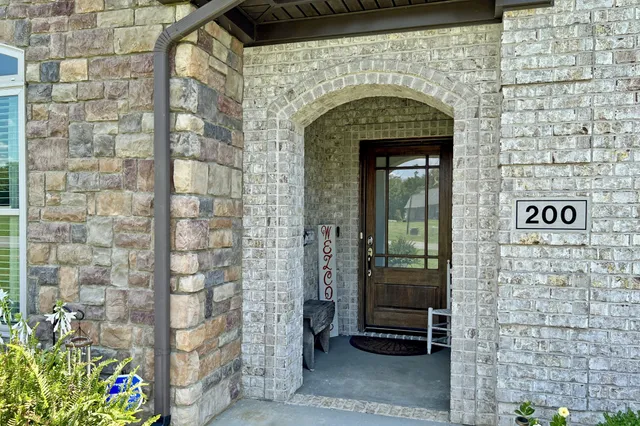 a front view of a building with entryway