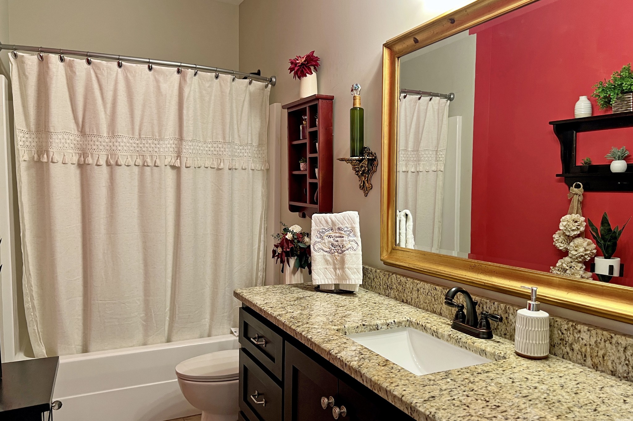 200 Poplar Street Franklin, KY 42134 - Photo 28 of 37 a bathroom with a granite countertop sink vanity mirror and a toilet