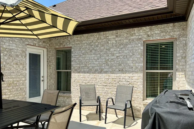 a view of outdoor seating space