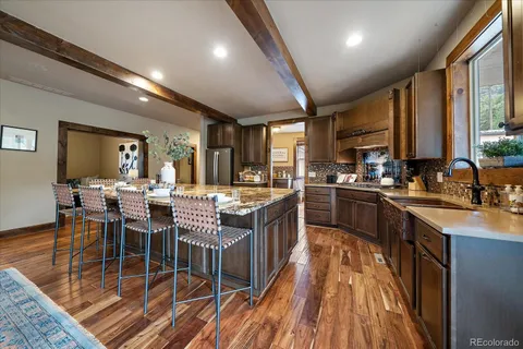 a kitchen with lots of counter top space