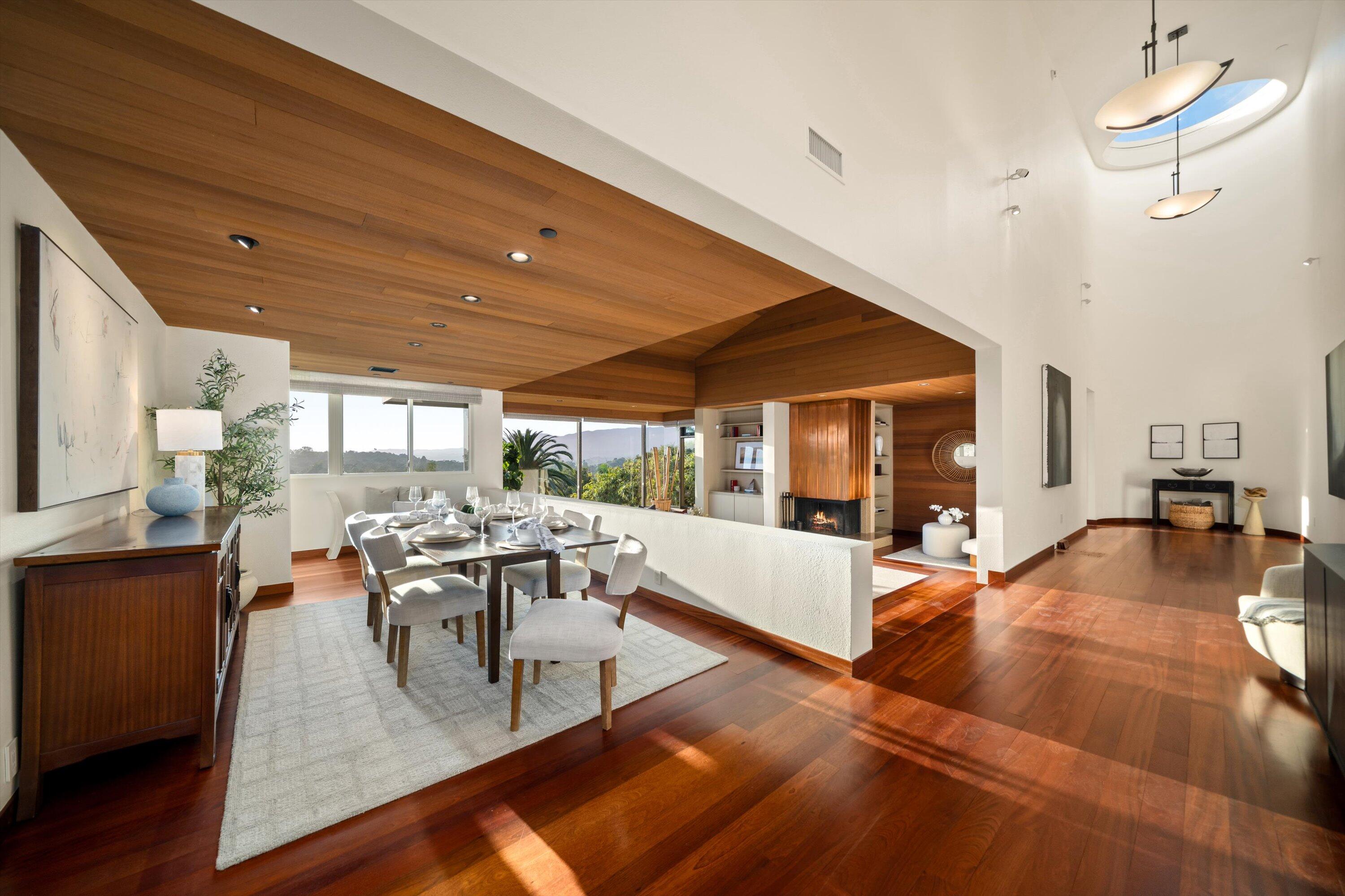 930 Monte Drive Santa Barbara, CA 93110 - Photo 4 of 49 a living room with fireplace furniture and a large window