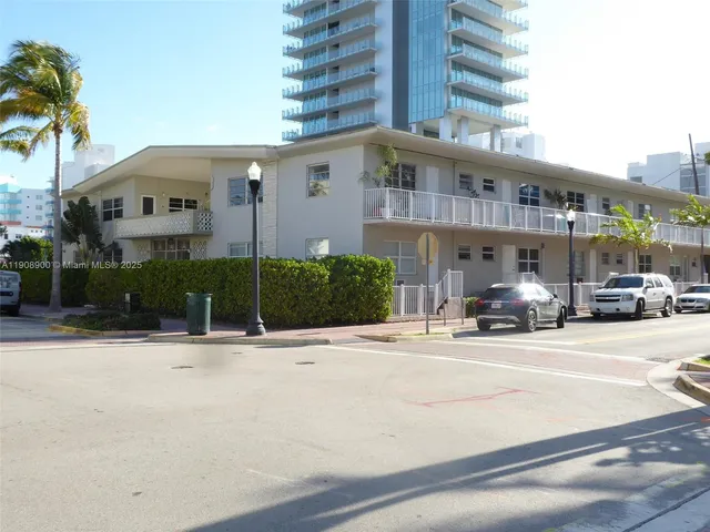 a front view of a building with street