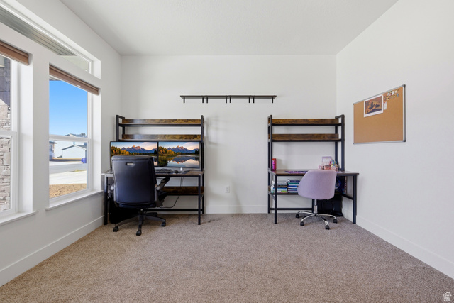 3902 West 825 North West Point, UT 84015 - Photo 27 of 49 Bedroom with a desk and light carpet