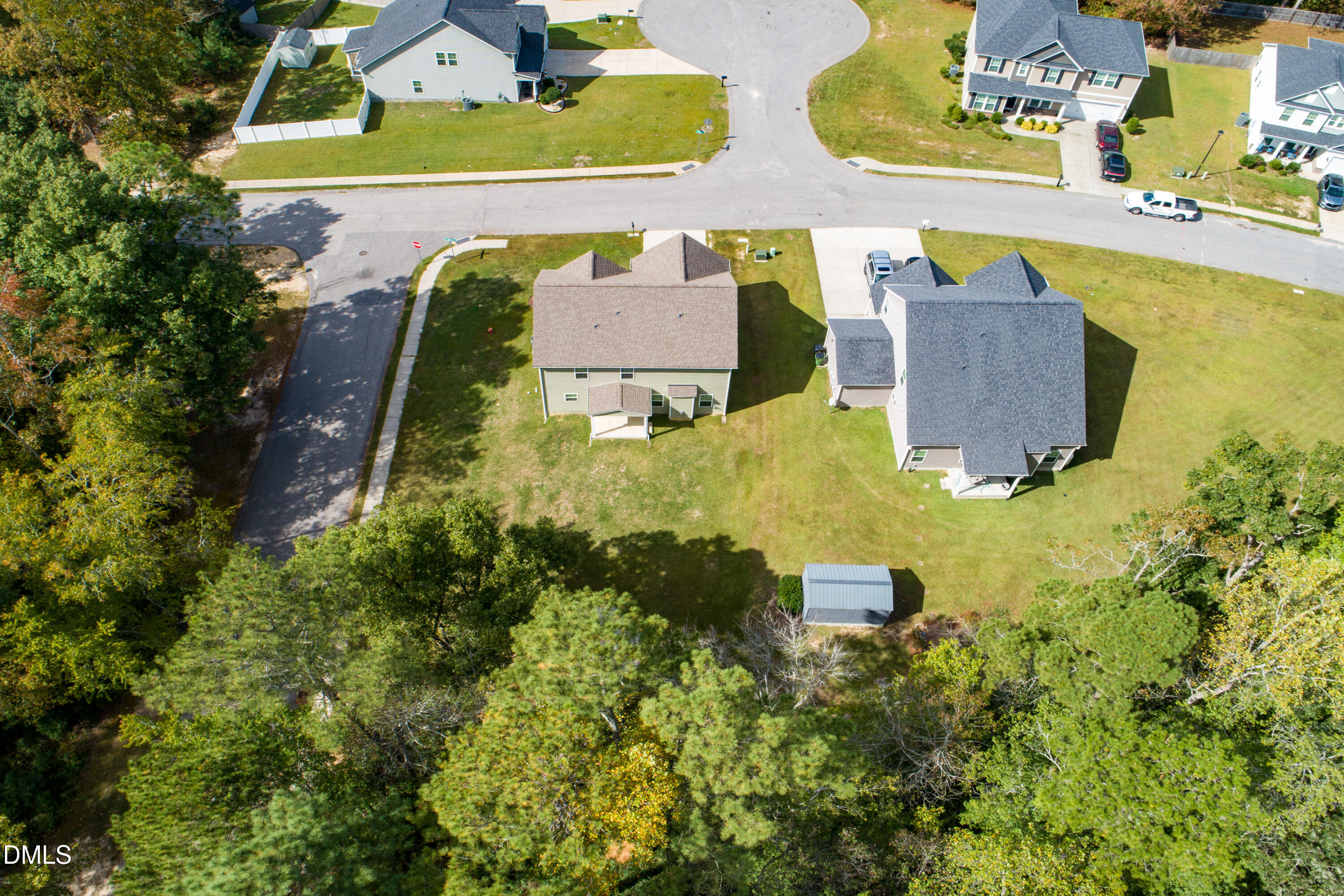 296 Birch Avenue Spring Lake, NC 28390 - Photo 34 of 37 an aerial view of residential houses with outdoor space and swimming pool
