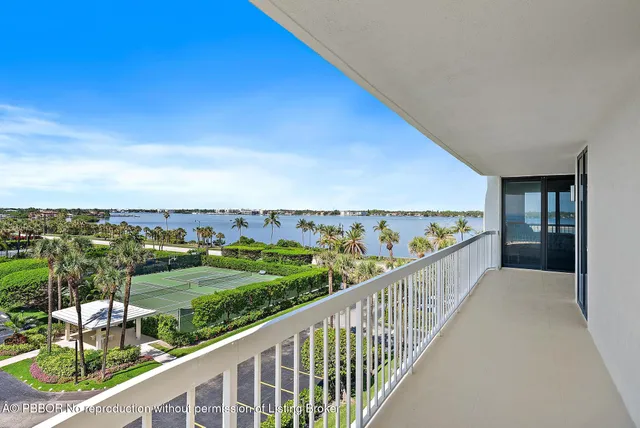 a view of a city from a balcony