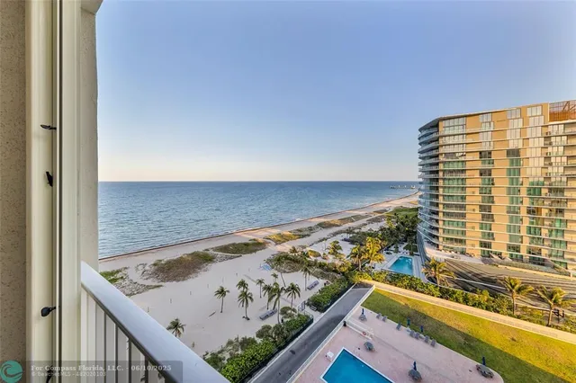 a view of an ocean from a balcony