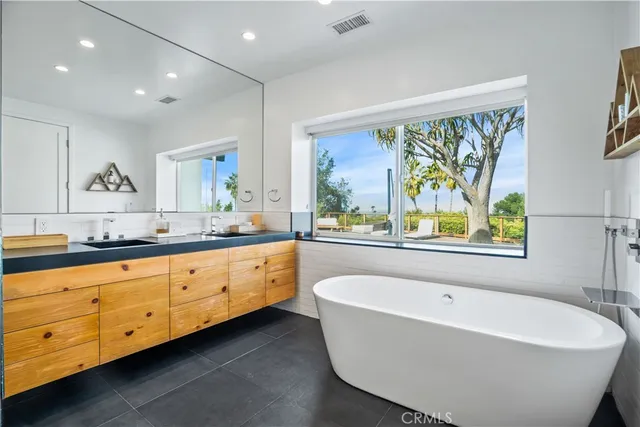 a view of a yard with an outdoor space