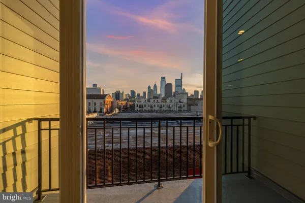 a view of city from a balcony
