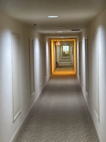 a view of hallway with stairs