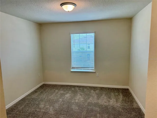 a view of a small space with a window