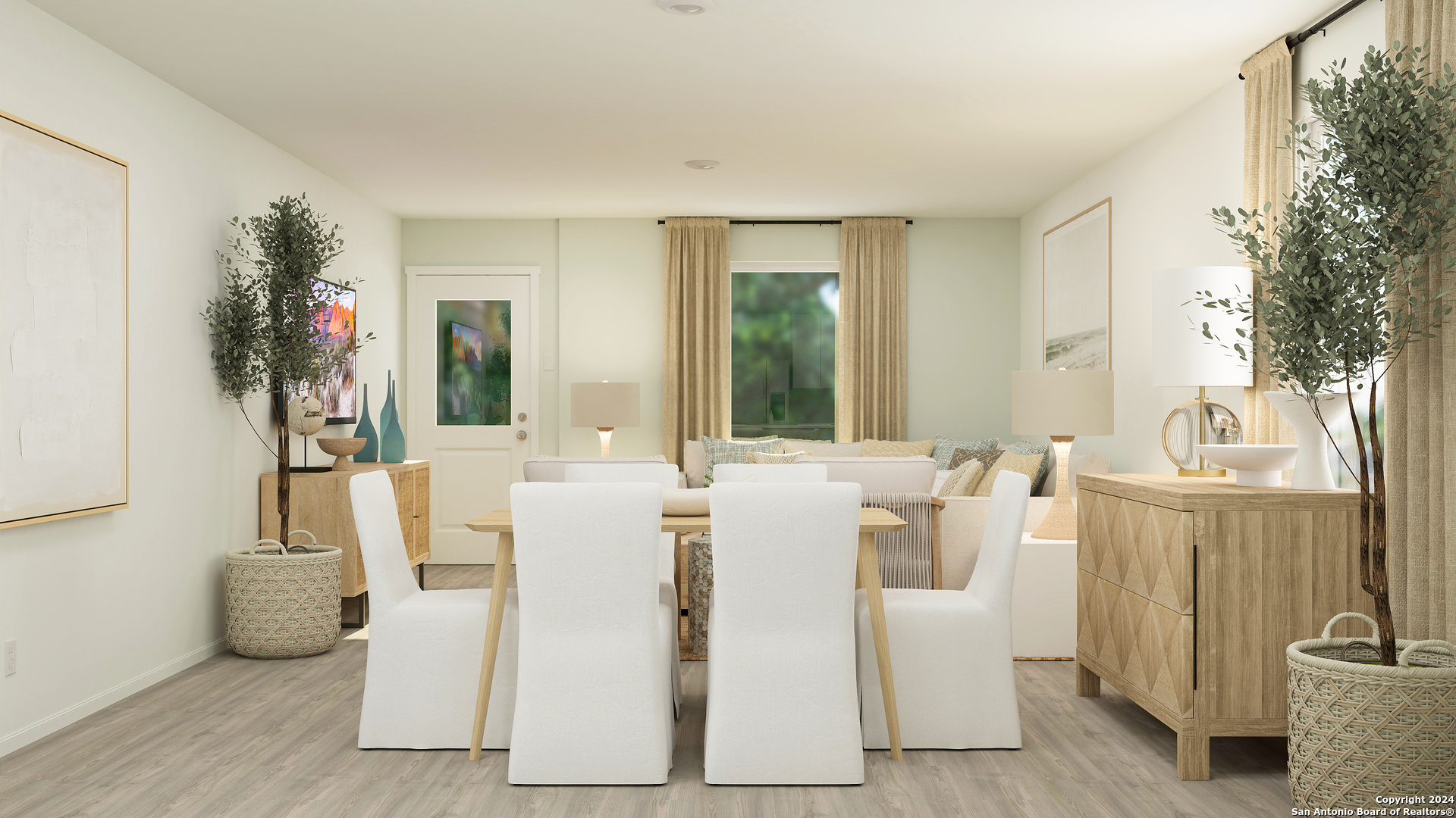 11814 Spiderwort Ridge Converse, TX 78109 - Photo 6 of 22 a living room with furniture a dining table and a potted plant
