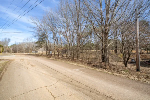a view of road with covered with snow