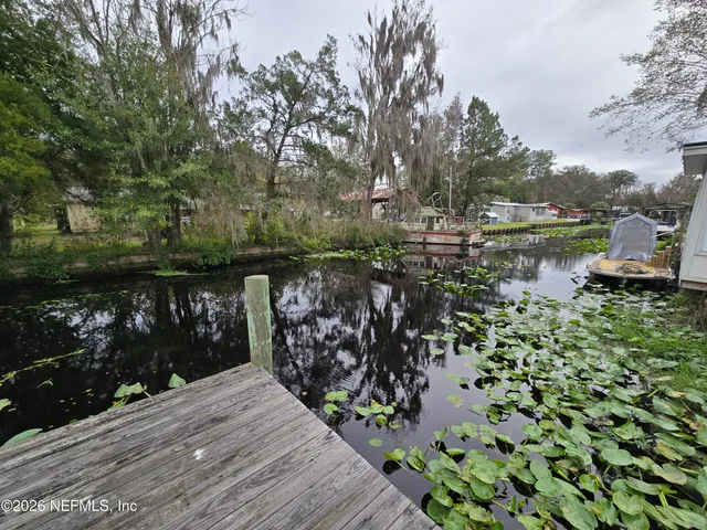 a view of a wooden bridge