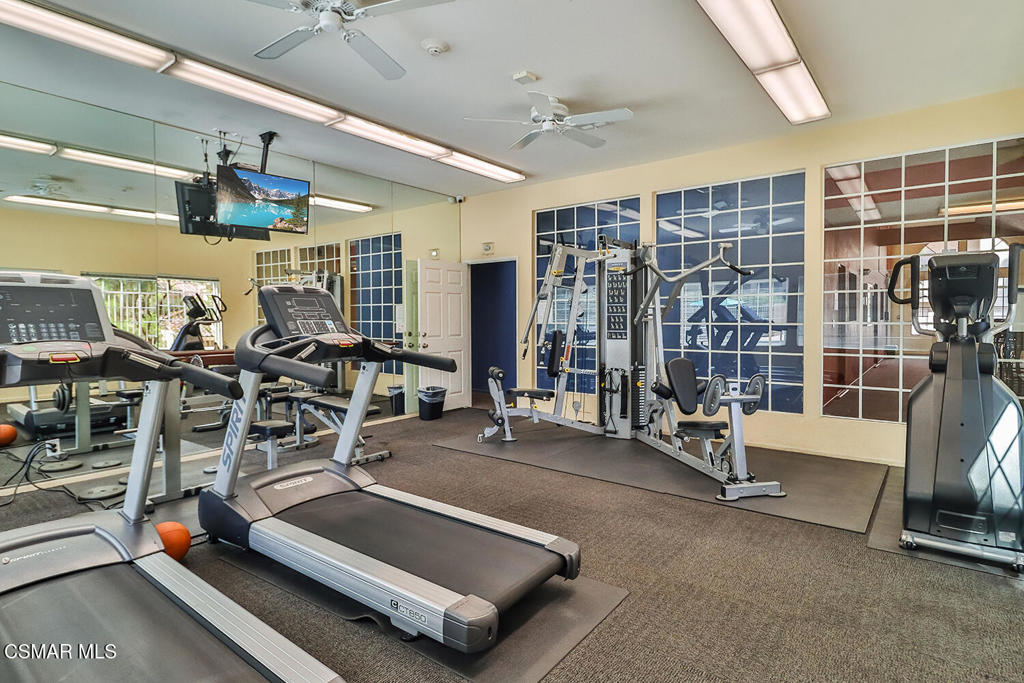 5837 Oak Bend Lane, Unit 302 Oak Park, CA 91377 - Photo 42 of 59 a room with gym equipment