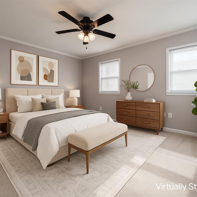 2914 Webb Bridge Road Alpharetta, GA 30009 - Photo 12 of 31 a bedroom with a bed mirror and a window