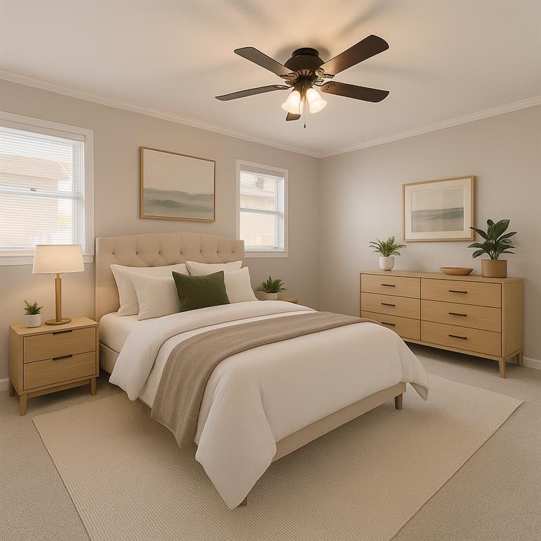 2914 Webb Bridge Road Alpharetta, GA 30009 - Photo 10 of 31 a bedroom with a bed and a chandelier