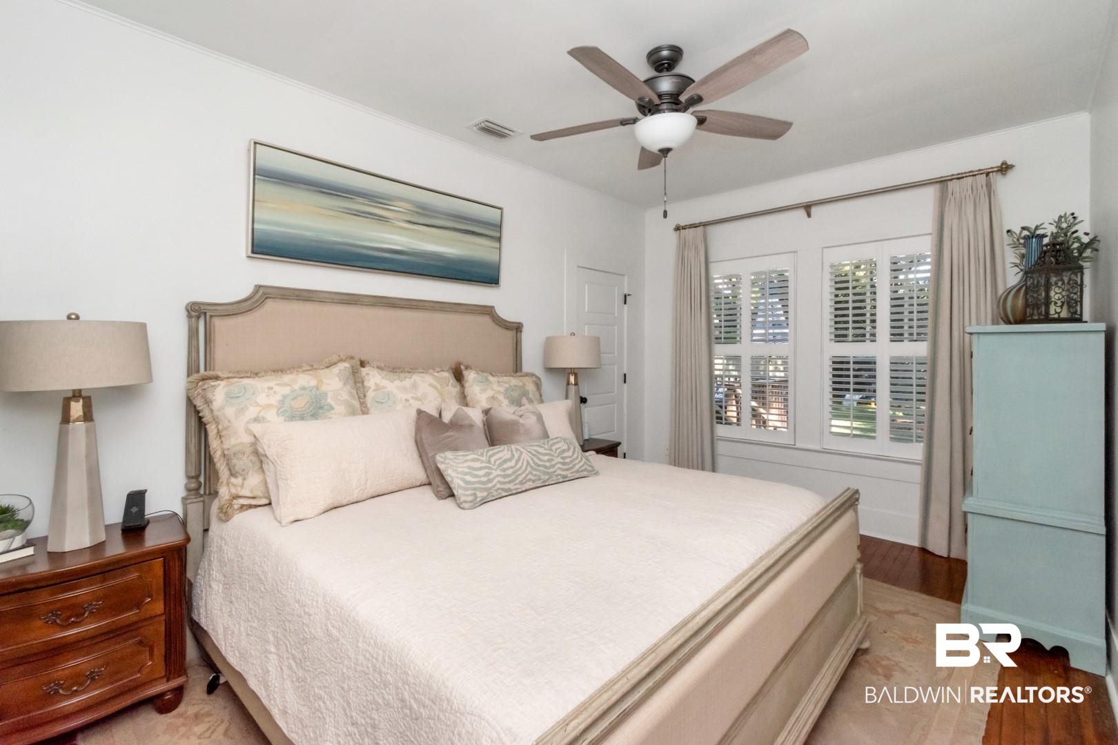 116 Item Avenue Mobile, AL 36607 - Photo 21 of 33 Bedroom with light hardwood / wood-style flooring and ceiling fan