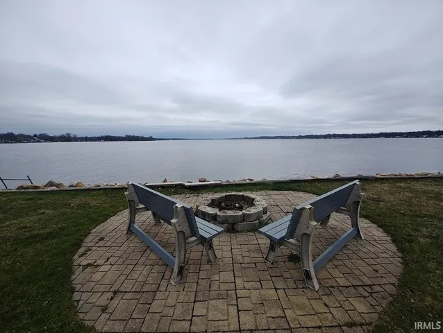 a view of a lake with outdoor space