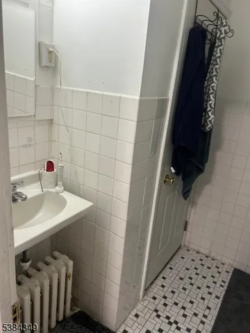 a bathroom with a sink and a shower
