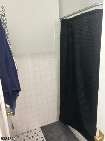 a bathroom with a shower and a sink