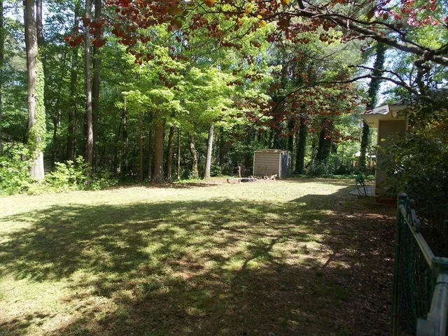 a view of large tree in front of a house
