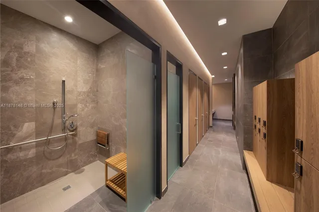 a palm tree sitting in front of a building