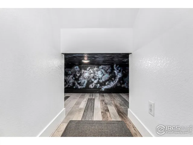 a view of a patio in backyard