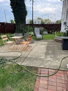 a view of backyard of house